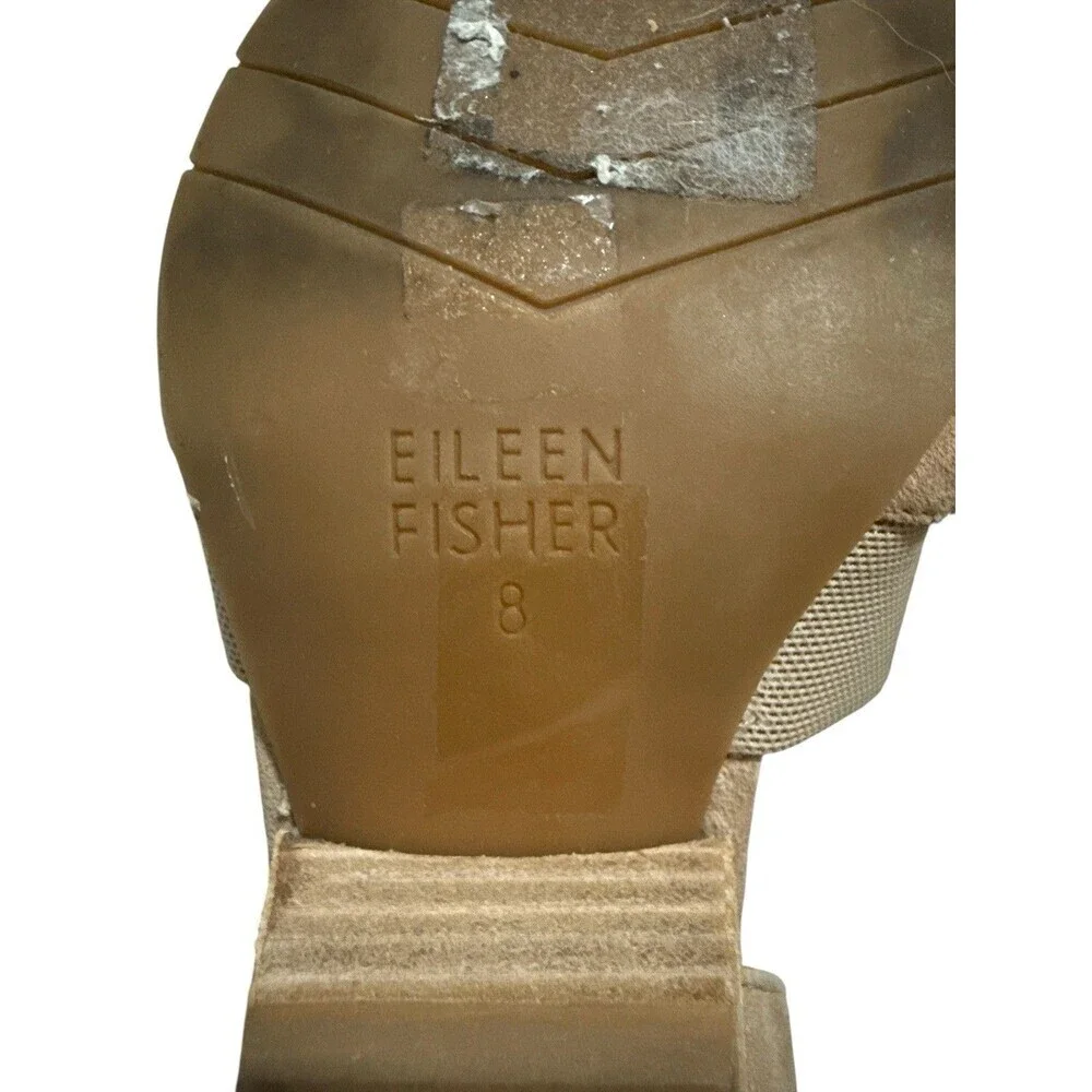 Eileen Fisher Hilly D’Orsay Suede Pumps Heels Pointed Toe Neutral Beige Taupe 8 - Picture 9 of 10